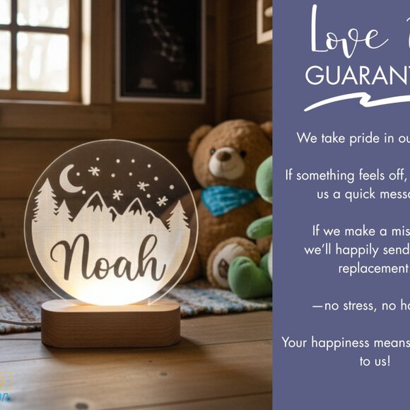 Custom Mountain Name Light • Personalized LED Cloud Sign • Kids Gift - Picture 6 of 8